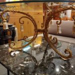 Mid Century Gilded Rope and Tassel Coffee Table