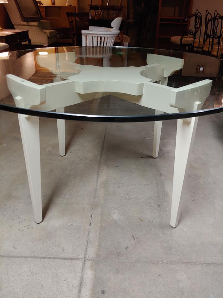Danish Modern Glass Top Table Astute Furnishings