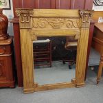 Antique English Carved Pine Mirror
