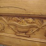 Antique English Carved Pine Mirror
