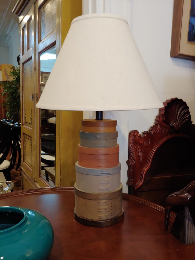 Frederick Cooper Lamp, Stacked Shaker Boxes
