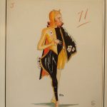 Pair Antique Fashion Illustration / Costume Design
