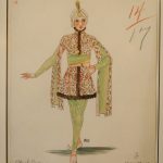 Pair Antique Fashion Illustration / Costume Design
