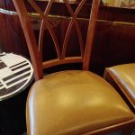 Set 4 Baker Furniture Side Chairs with Leather Seats