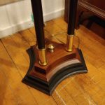 Brass and Mahogany Torchiere Floor Lamp