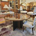 Thomas Pheasant for Baker, Brass, Bronze and Mahogany Round Table