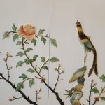 Chinese Lacquer and Inlay Stone Wall Panels