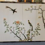 Chinese Lacquer and Inlay Stone Wall Panels
