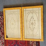 Pair Antique Reverse Etched Mirrors