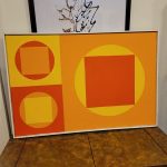 Mid Century Geometric Oil on Canvas