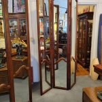 Pair 7.5 Foot Tall – Walnut Mirrored Room Dividers