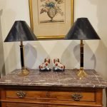 Pair Brass Lamps