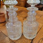 Pair Georgian Crystal Decanter