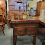 Antique Game Table / End Table with Removable Top