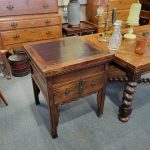 Antique Game Table / End Table with Removable Top