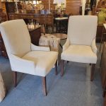 Pair Arhaus Dining Chairs, Camel Upholstery
