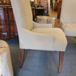 Pair Arhaus Dining Chairs, Camel Upholstery