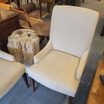 Pair Arhaus Dining Chairs, Camel Upholstery
