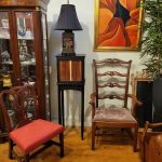 Ebonized Oak and Rosewood Console Cabinet. 52 inches tall