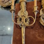 Antique Carved Giltwood Sconces, Electrified