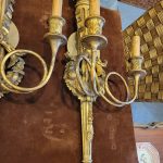 Antique Carved Giltwood Sconces, Electrified