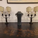 Pair 17 inch English Bronze Accent Lamps
