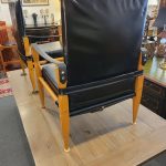 Pair Wilhelm Kienzle Leather Safari Chairs