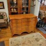C. 1820, French Cherry Double Serpentine Bombe Chest.
