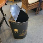 Sarreid Chinoiserie Canister / Tole Coal Scuttle