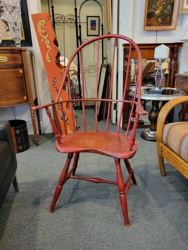 Antique Sack Back Windsor with Old Red Paint