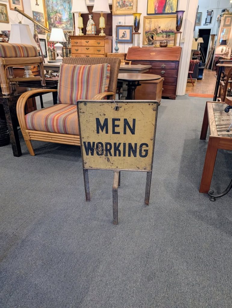 Vintage Metal Men Working Sign