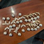 Danish Sterling Silver, Cherry Form Salt and Pepper Shakers. 10 pairs
