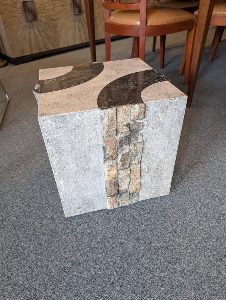 Tessellated Stone Pedestal / Cube Table / Drink Table.
