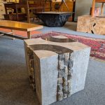 Tessellated Stone Pedestal / Cube Table / Drink Table.