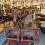 Chinese Lacquer High Back Armchairs