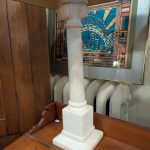 Pair Marble Column Table Lamps