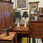 Pair Marble Column Table Lamps