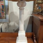 Pair Marble Column Table Lamps