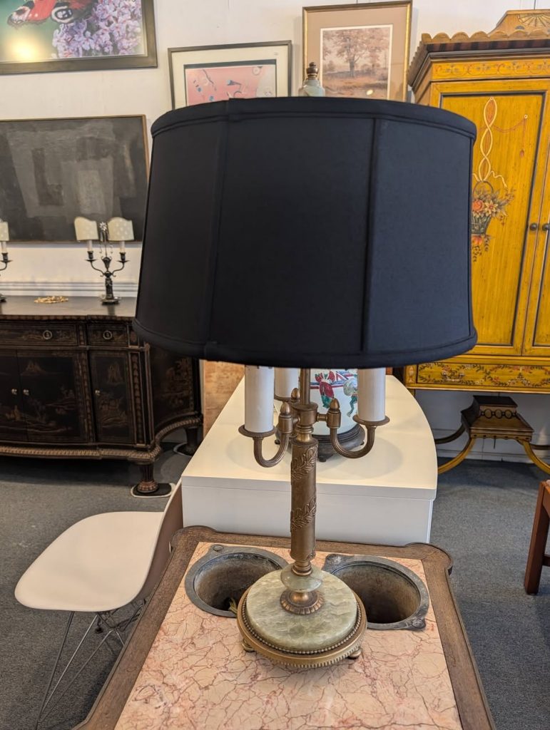 Vintage Onyx and Brass Table Lamp