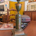 Vintage French Green Tole Lamp