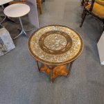 Verre Eglomise, Burl and Brass Side Table