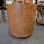 Mid Century Burl Drum Side Table