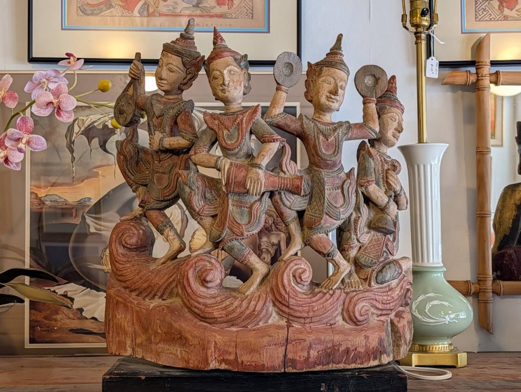 Vintage Burmese Carved Musicians