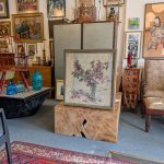 1940s Floral Painting in Original Frame