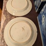 Pair Antique Canton Plates, 8.75 inches