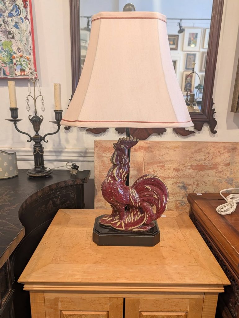Shiwan Pottery Rooster Lamp