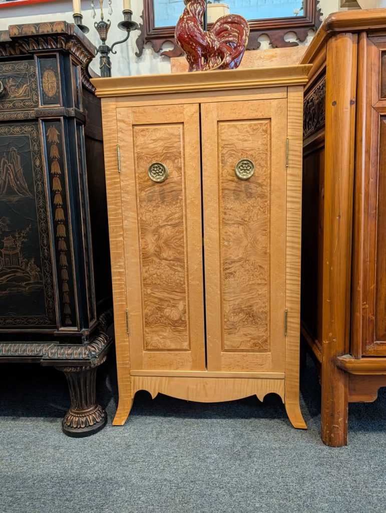 Bench Made Cabinet of Solid Figured Maple