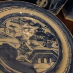 Pair Antique Canton Plates, 8.75 inches