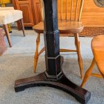 Antique Iron Base Tavern / Breakfast Table and Pair Windsor Chairs