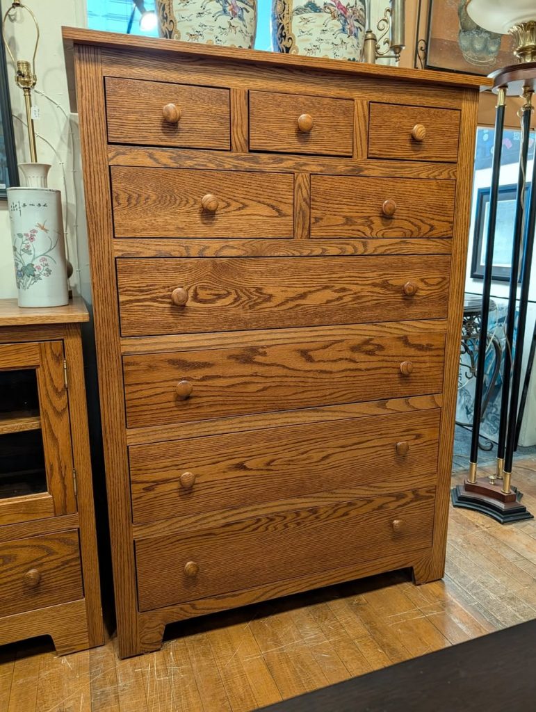 Amish Oak 9 Drawer Chest